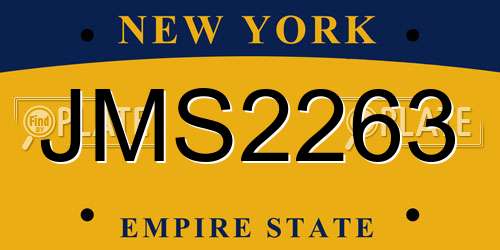 JMS2263 New York License Plate
