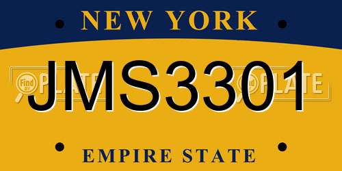 JMS3301 New York License Plate
