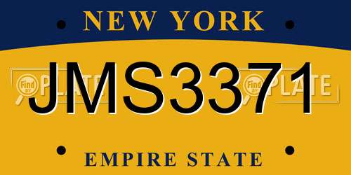JMS3371 New York License Plate