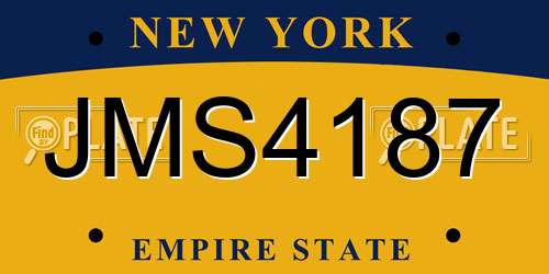 JMS4187 New York License Plate