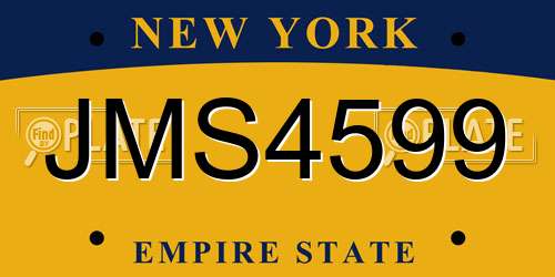 JMS4599 New York License Plate