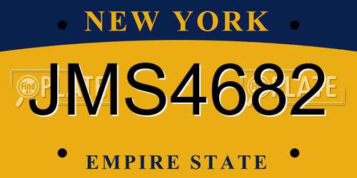 JMS4682 New York License Plate
