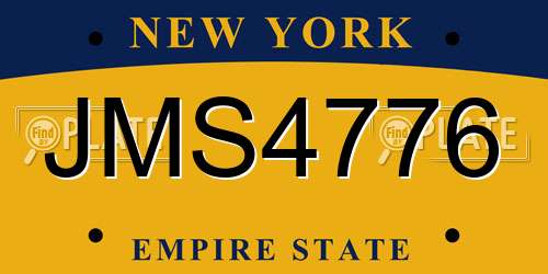 JMS4776 New York License Plate