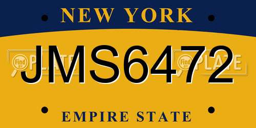 JMS6472 New York License Plate
