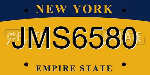 JMS6580 New York License Plate
