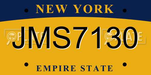JMS7130 New York License Plate