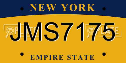 JMS7175 New York License Plate