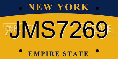 JMS7269 New York License Plate
