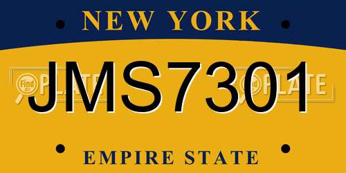 JMS7301 New York License Plate