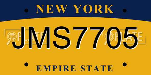 JMS7705 New York License Plate
