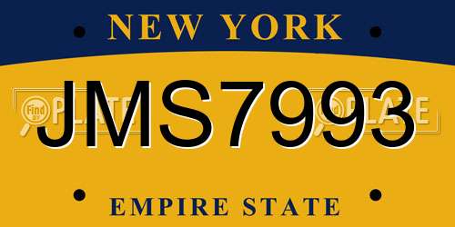 JMS7993 New York License Plate