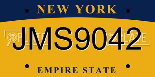 JMS9042 New York License Plate