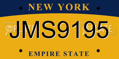 JMS9195 New York License Plate
