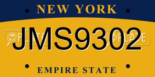 JMS9302 New York License Plate