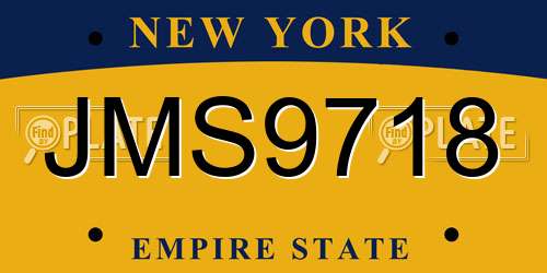 JMS9718 New York License Plate