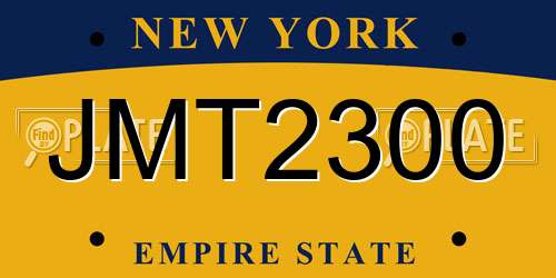 JMT2300 New York License Plate