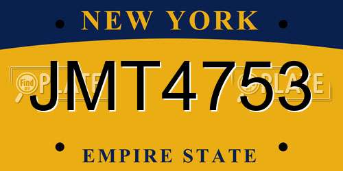 JMT4753 New York License Plate