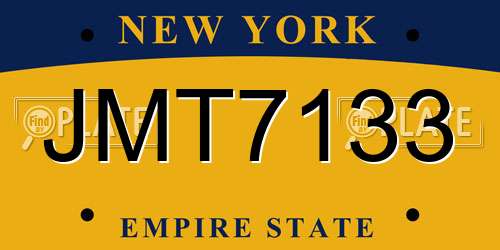 JMT7133 New York License Plate