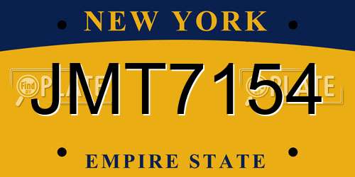 JMT7154 New York License Plate