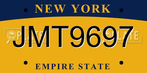 JMT9697 New York License Plate