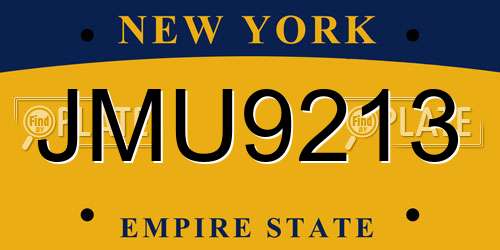 JMU9213 New York License Plate