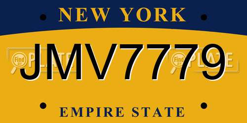 JMV7779 New York License Plate