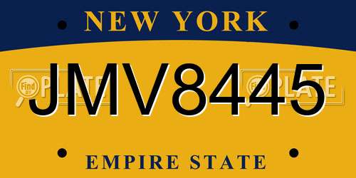 JMV8445 New York License Plate