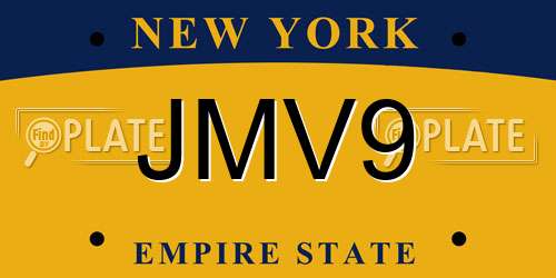 JMV9 New York License Plate