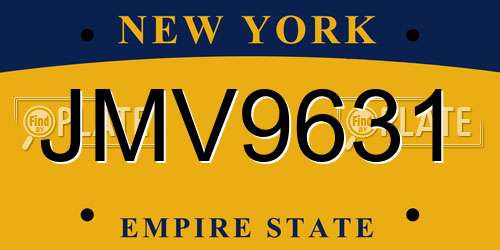 JMV9631 New York License Plate