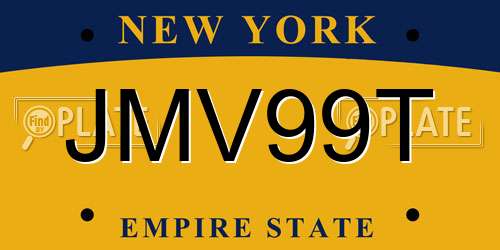 JMV99T New York License Plate