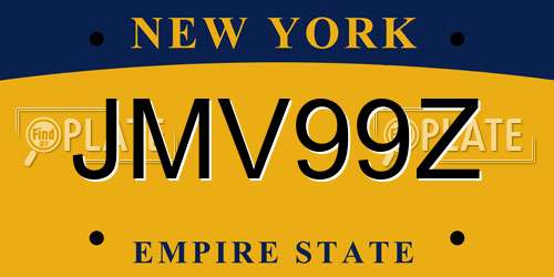 JMV99Z New York License Plate