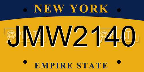 JMW2140 New York License Plate