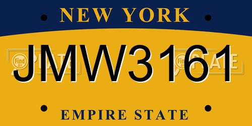 JMW3161 New York License Plate