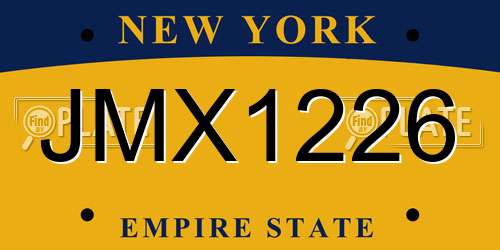 JMX1226 New York License Plate