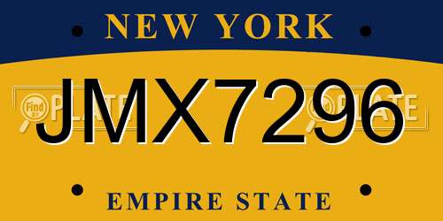 JMX7296 New York License Plate