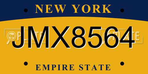 JMX8564 New York License Plate