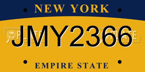 JMY2366 New York License Plate