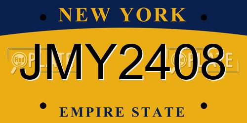 JMY2408 New York License Plate