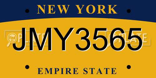 JMY3565 New York License Plate