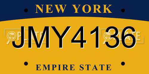 JMY4136 New York License Plate
