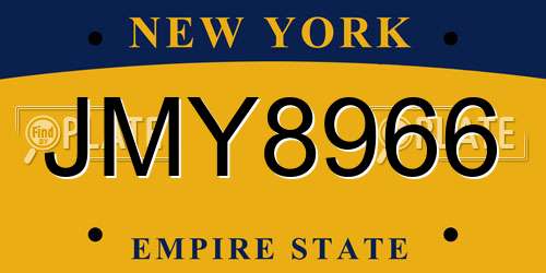 JMY8966 New York License Plate