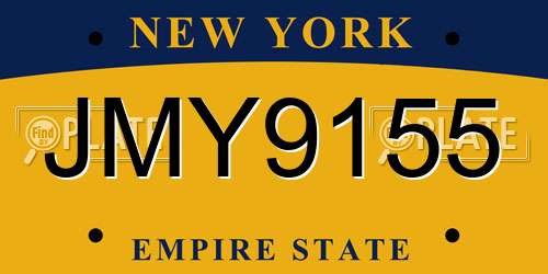 JMY9155 New York License Plate