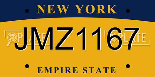 JMZ1167 New York License Plate