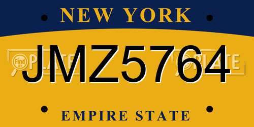 JMZ5764 New York License Plate