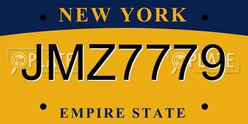 JMZ7779 New York License Plate