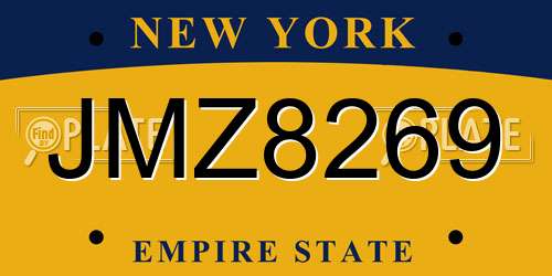 JMZ8269 New York License Plate
