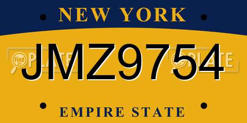 JMZ9754 New York License Plate