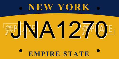 JNA1270 New York License Plate