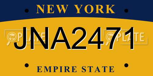 JNA2471 New York License Plate