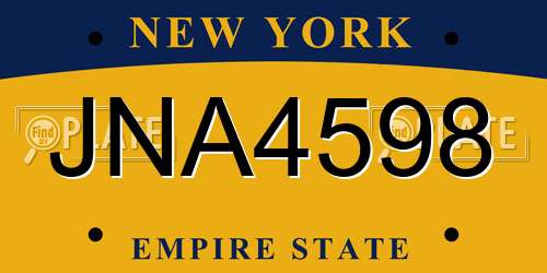 JNA4598 New York License Plate